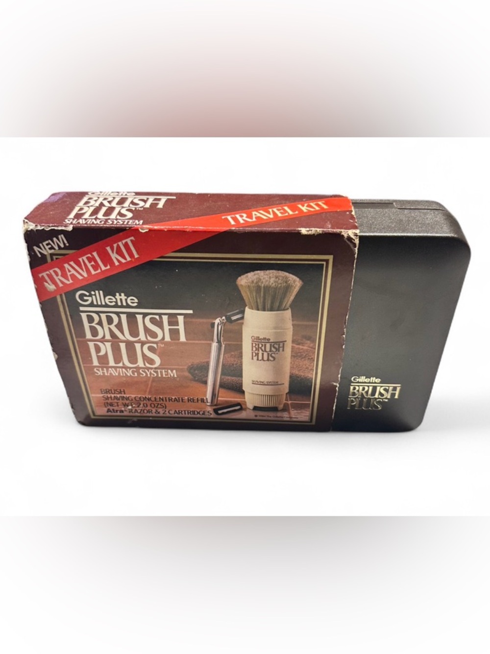 Vintage 80s Gillette Brush Plus Travel Kit